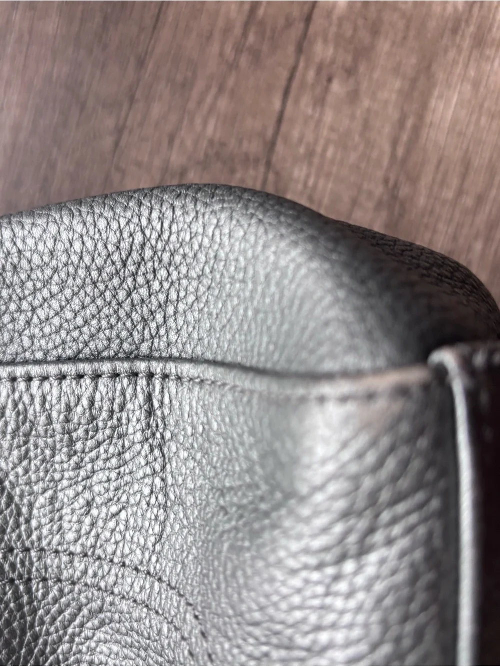 Coach Penelope Carryall Metallic Silver Leather Turnlock Tote